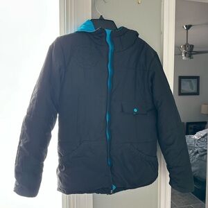 Columbia Omni-Shield Youth 10/12 Blue and Black Reversable Winter‎ Jacket EUC